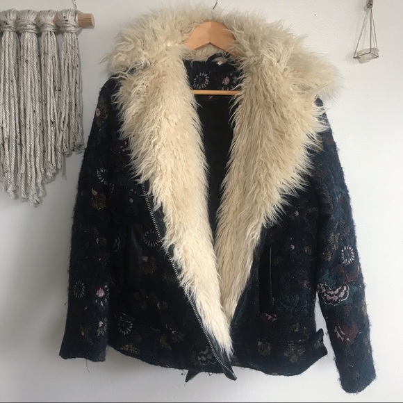 Jacquard Wool Faux Fur Jacket | Poshmark